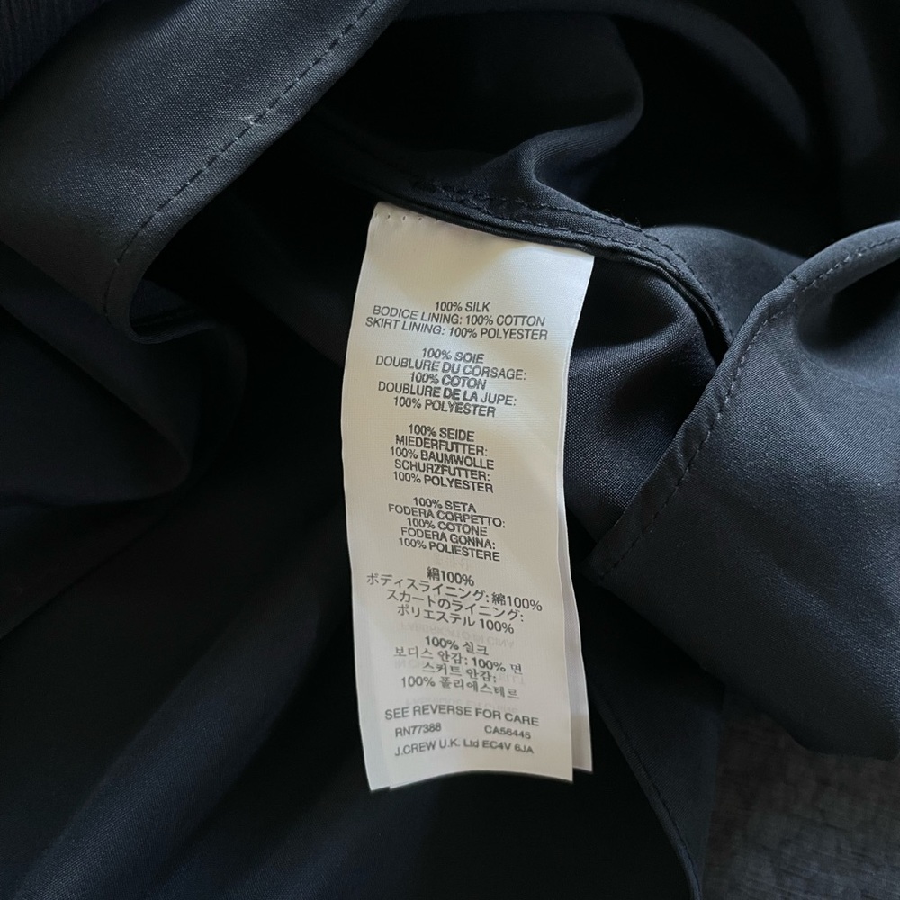 NWOT J Crew Nadia silk gown in navy blue, size 0 - Picture 6 of 6